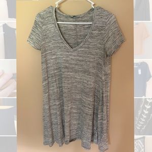 Heathered Grey Short Sleeve Swing Dress
